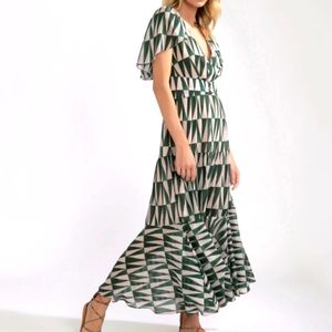 PatBo Geo Print Cotton Midi Dress